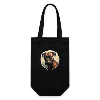Boxer head interested - Gift Bag for Bottles - black - Front