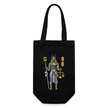 Anubis Ägyptische Mythologie Gott - Geschenkbeutel für Flaschen - Schwarz - Vorne