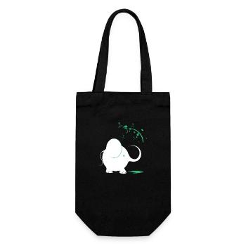 Éléphant blanc avec peinture turquoise - Sac à bouteille - noir - Devant