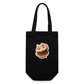 Keks hoch - Geschenkbeutel für Flaschen - Schwarz - Vorne