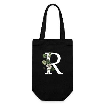 Letter R Green Botanical - Gift Bag for Bottles - black - Front