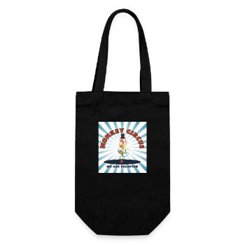 Monkey Circus / Affenzirkus - blau weiß - Geschenkbeutel für Flaschen - Schwarz - Vorne