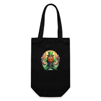 St. Patrick's Day Shamrock Leprechaun - Gift Bag for Bottles - black - Front