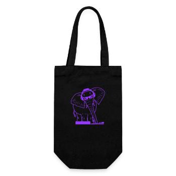 Drôle d’éléphant rose DJ mixer Musique de fête - Sac à bouteille - noir - Devant