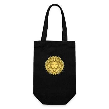 Great Sun with Face - Gift Bag for Bottles - black - Front