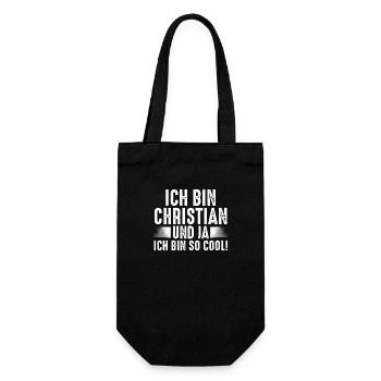 First name Chris Christian - Gift Bag for Bottles - black - Front