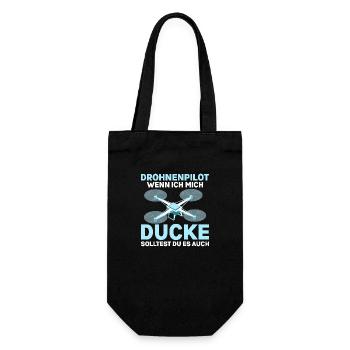 Drohnenpilot Wenn ich mich ducke RC Drohne Quadroc - Geschenkbeutel für Flaschen - Schwarz - Vorne