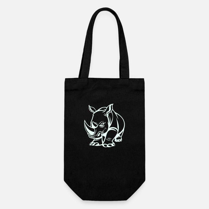Rhinocéros Animal - Sac à bouteille - noir