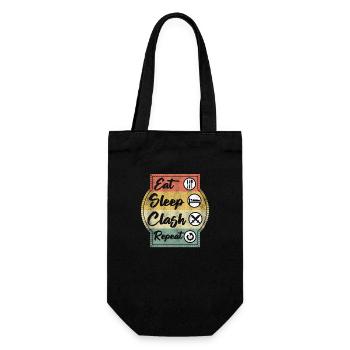Eat Sleep Clash Repeat Vintage Gaming Clan Retro - Geschenkbeutel für Flaschen - Schwarz - Vorne