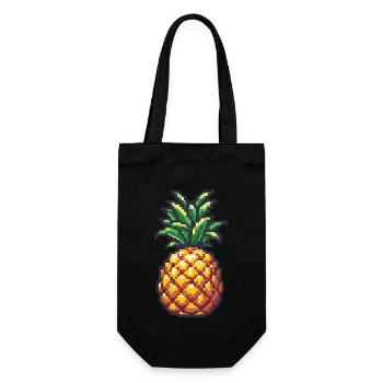 Pineapple Pixel Icon - Gift Bag for Bottles - black - Front