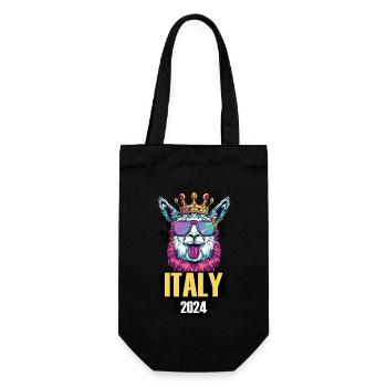 Italien 2024 Alpaka Party Urlaub - Geschenkbeutel für Flaschen - Schwarz - Vorne