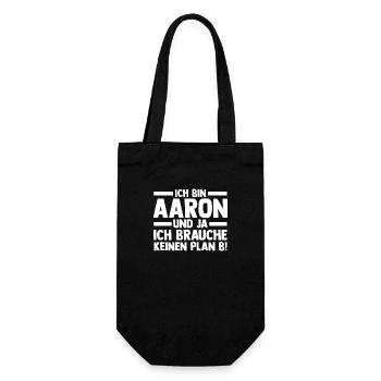 First name Aaron - Gift Bag for Bottles - black - Front