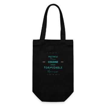Cousine formidable mais je gère - Sac à bouteille - noir - Devant