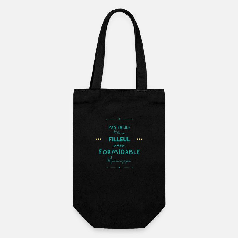 Filleul formidable mais je gère - Sac à bouteille - noir
