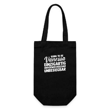 First name Vanessa - Gift Bag for Bottles - black - Front