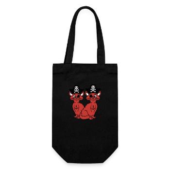 2 Pirate Cats Sabre Buccaneer Eye Patch Team - Gift Bag for Bottles - black - Front