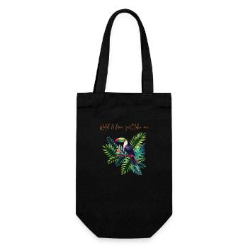 Wild & Free Toucan Illustration - Gift Bag for Bottles - black - Front