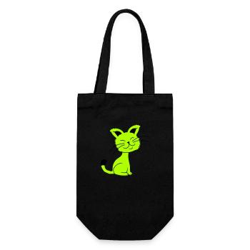 Pretty Cat Looking Happy Cheerful Smiling - Gift Bag for Bottles - black - Front