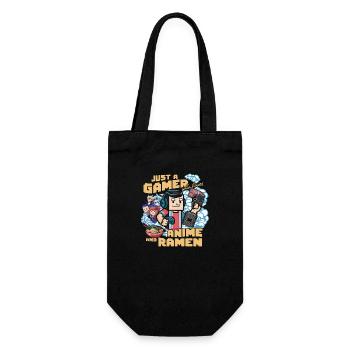 Gamer, Anime-Liebhaber und Ramen-Fan - Geschenkbeutel für Flaschen - Schwarz - Vorne