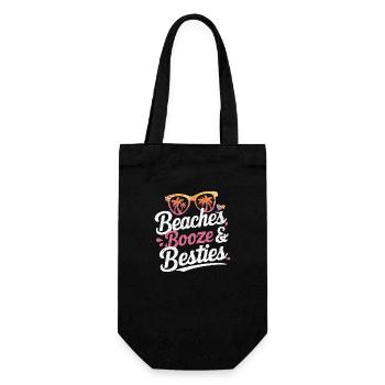 Beaches, cocktails and best friends - Gift Bag for Bottles - black - Front