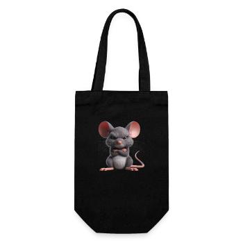 Maus grimmig 1 - Geschenkbeutel für Flaschen - Schwarz - Vorne