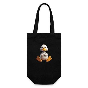 Ente grimmig 1 - Geschenkbeutel für Flaschen - Schwarz - Vorne