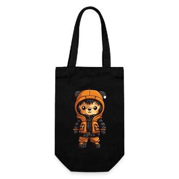 Bear Winter Comic - Gift Bag for Bottles - black - Front