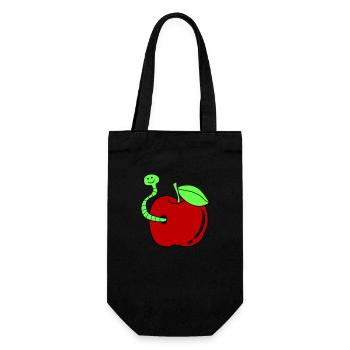 Worm Apple - Gift Bag for Bottles - black - Front