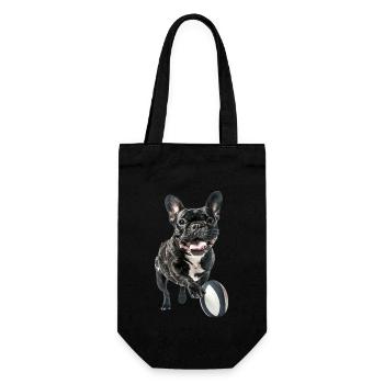Französische Bulldogge - Geschenkbeutel für Flaschen - Schwarz - Vorne