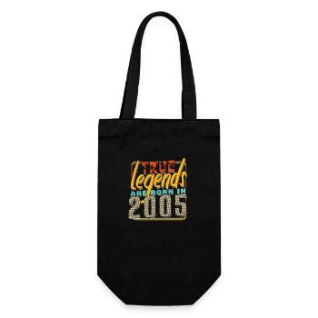 Wahre Legenden werden im Jahr 2005 geboren Vintage Geburtstag - Geschenkbeutel für Flaschen - Schwarz - Vorne