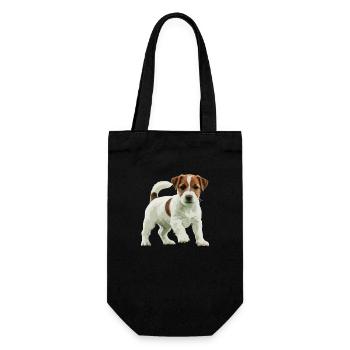 Jack Russell Terrier echt - Geschenkbeutel für Flaschen - Schwarz - Vorne