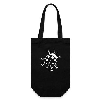marienkäfer 01 - Geschenkbeutel für Flaschen - Schwarz - Vorne