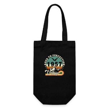 Aged to perfection 1957 Retro -Edition 2025. - Gift Bag for Bottles - black - Front