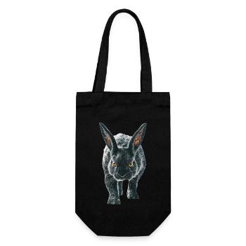Kaninchen - Geschenkbeutel für Flaschen - Schwarz - Vorne