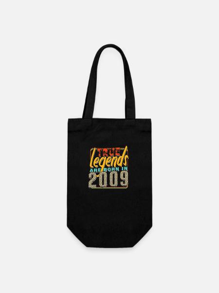 Wahre Legenden werden im Jahr 2009 geboren Vintage Geburtstag - Geschenkbeutel für Flaschen - Schwarz