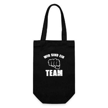 wir sind ein team - Geschenkbeutel für Flaschen - Schwarz - Vorne