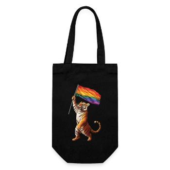 Tiger - Geschenkbeutel für Flaschen - Schwarz - Vorne