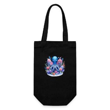 Magischer Oktopus - Geschenkbeutel für Flaschen - Schwarz - Vorne