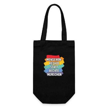 Human rights instead of right-wing people - Gift Bag for Bottles - black - Front
