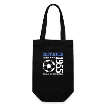Rostocker Geburtstag 1955 Fußball Geschenk - Geschenkbeutel für Flaschen - Schwarz - Vorne
