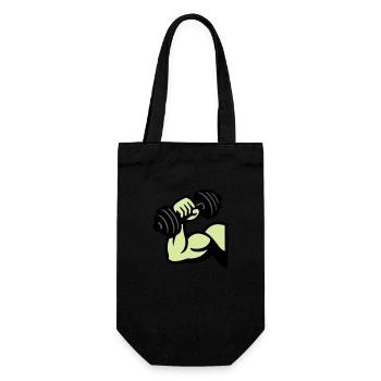 Dumbbell Muscles Bodybuilding - Gift Bag for Bottles - black - Front