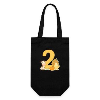 farm birthday / Bauernhof Geburtstag - Geschenkbeutel für Flaschen - Schwarz - Vorne