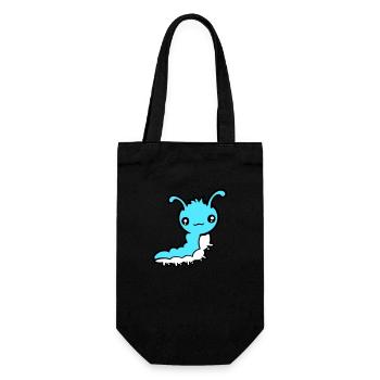 Cute caterpillar small friendly larva worm happy - Gift Bag for Bottles - black - Front