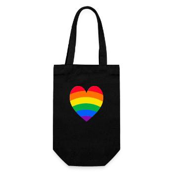 Rainbow Heart - Gift Bag for Bottles - black - Front