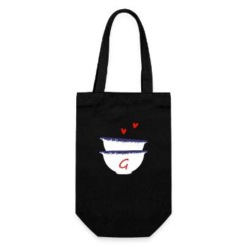 Lettre G bols breton - Sac à bouteille - noir - Devant