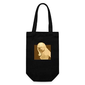 blond blonde Frauen sexy girl Pin-up - Geschenkbeutel für Flaschen - Schwarz - Vorne