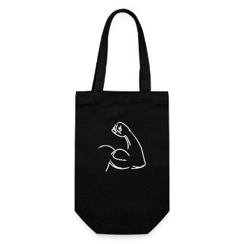 Exercise Muscle Biceps Vector Graphic - Gift Bag for Bottles - black - Front