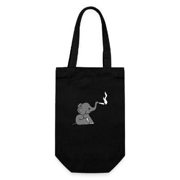 elephant stoned kiffen joint stoned weed cannabis - Gift Bag for Bottles - black - Front