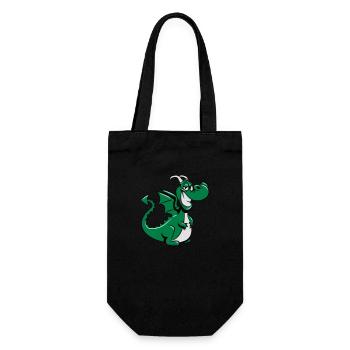 Drachen witzig süss - Geschenkbeutel für Flaschen - Schwarz - Vorne
