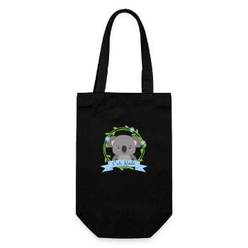 Cute Koala - Geschenkbeutel für Flaschen - Schwarz - Vorne